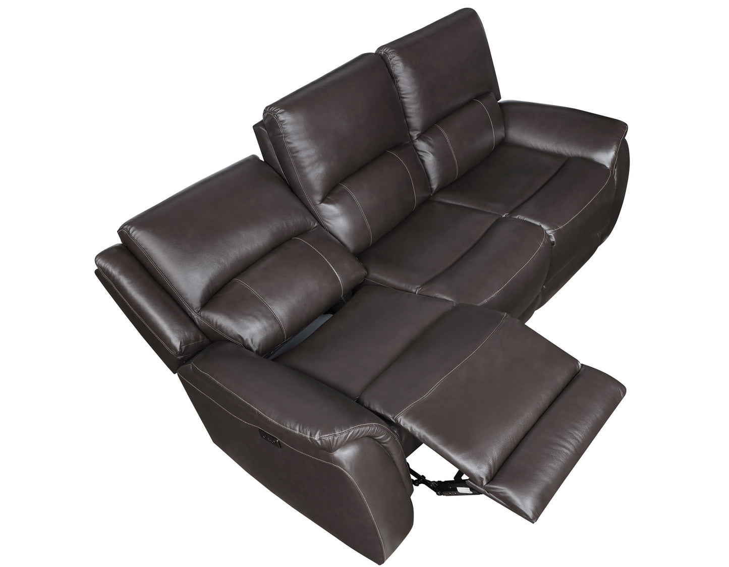 Alexandria Power Leather Reclining Sofa, Chocolate