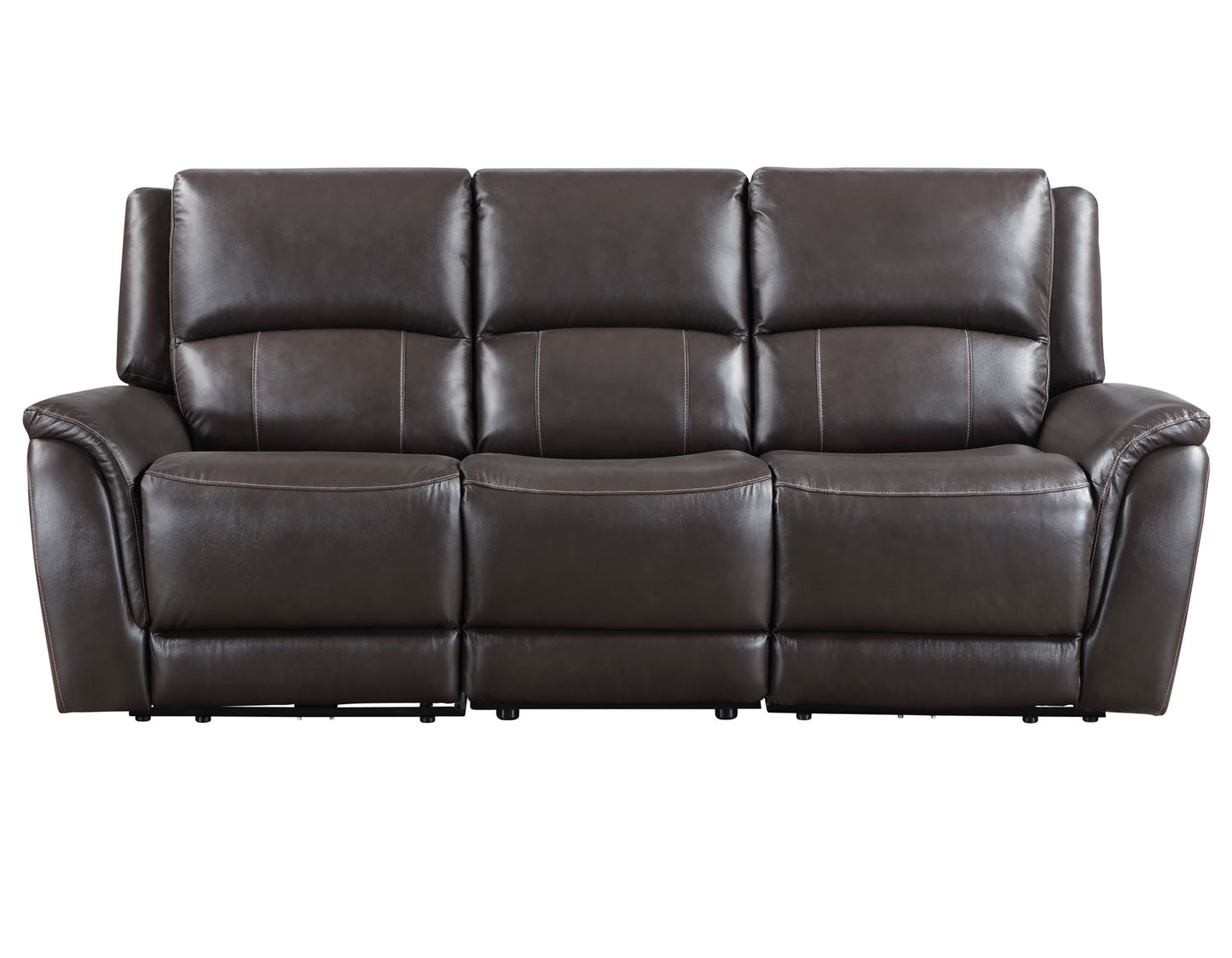 Alexandria Power Leather Reclining Sofa, Chocolate