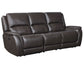 Alexandria Power Leather Reclining Sofa, Chocolate