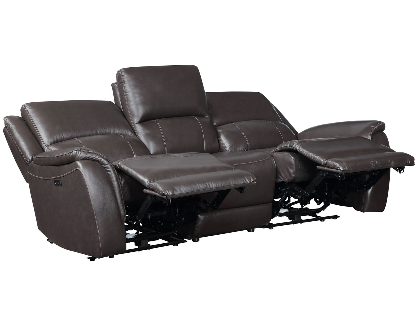 Alexandria Power Leather Reclining Sofa, Chocolate