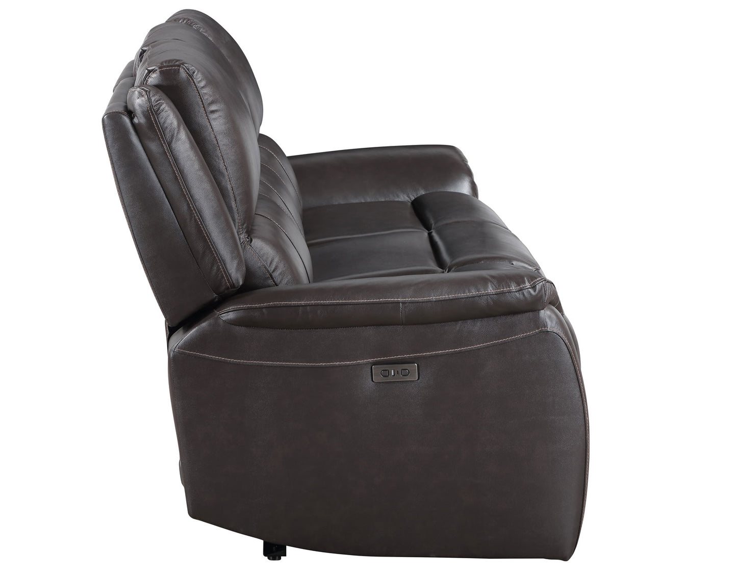 Alexandria Power Leather Reclining Sofa, Chocolate