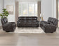 Alexandria Power Leather Reclining Sofa, Chocolate