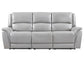 Alexandria Power Leather Reclining Sofa, Stone