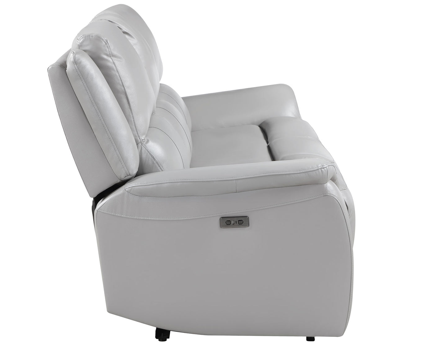 Alexandria Power Leather Reclining Sofa, Stone