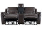 Alexandria Leather Power Reclining Console Loveseat, Chocolate