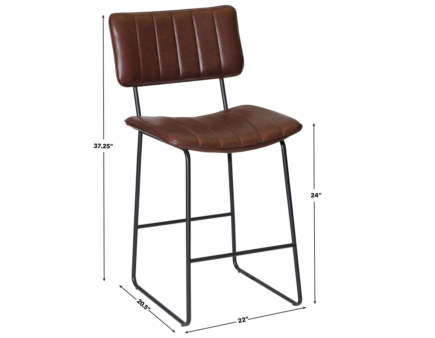 Tribeca 24″ Commercial Grade Counter Stool, Cordovan Vegan Leather