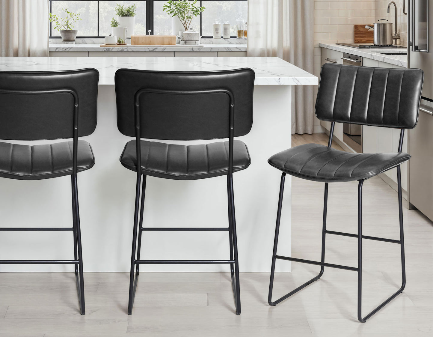 Tribeca 24″ Commercial Grade Counter Stool, Black