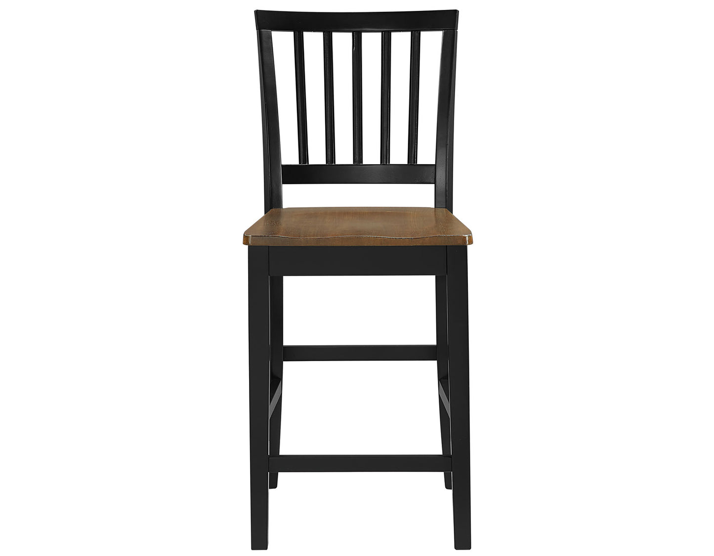Joplin Solid Wood 24″ Farmhouse Counter Stool, Walnut and Ebony Finish