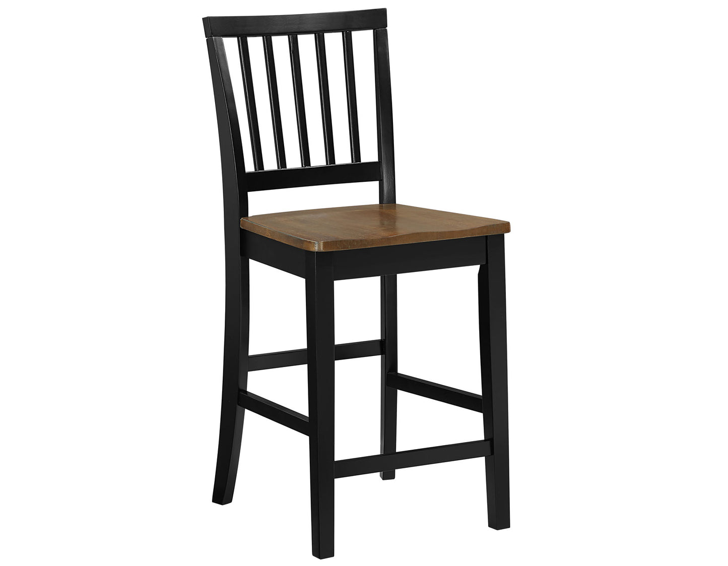 Joplin Solid Wood 24″ Farmhouse Counter Stool, Walnut and Ebony Finish