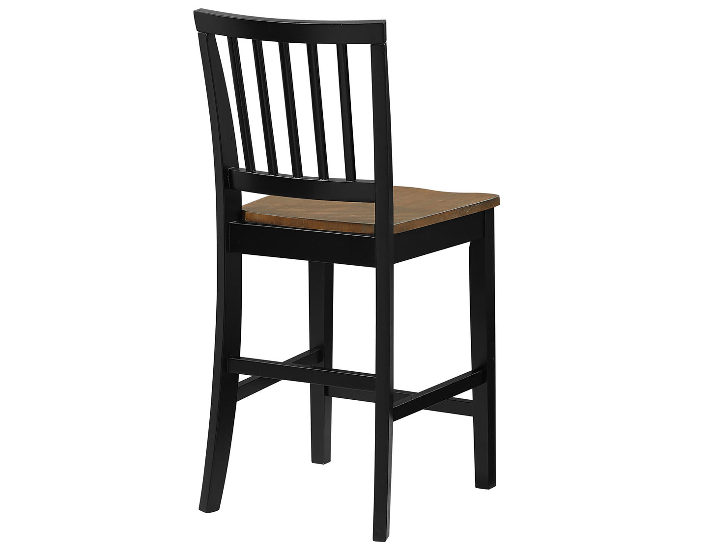 Joplin Solid Wood 24″ Farmhouse Counter Stool, Walnut and Ebony Finish