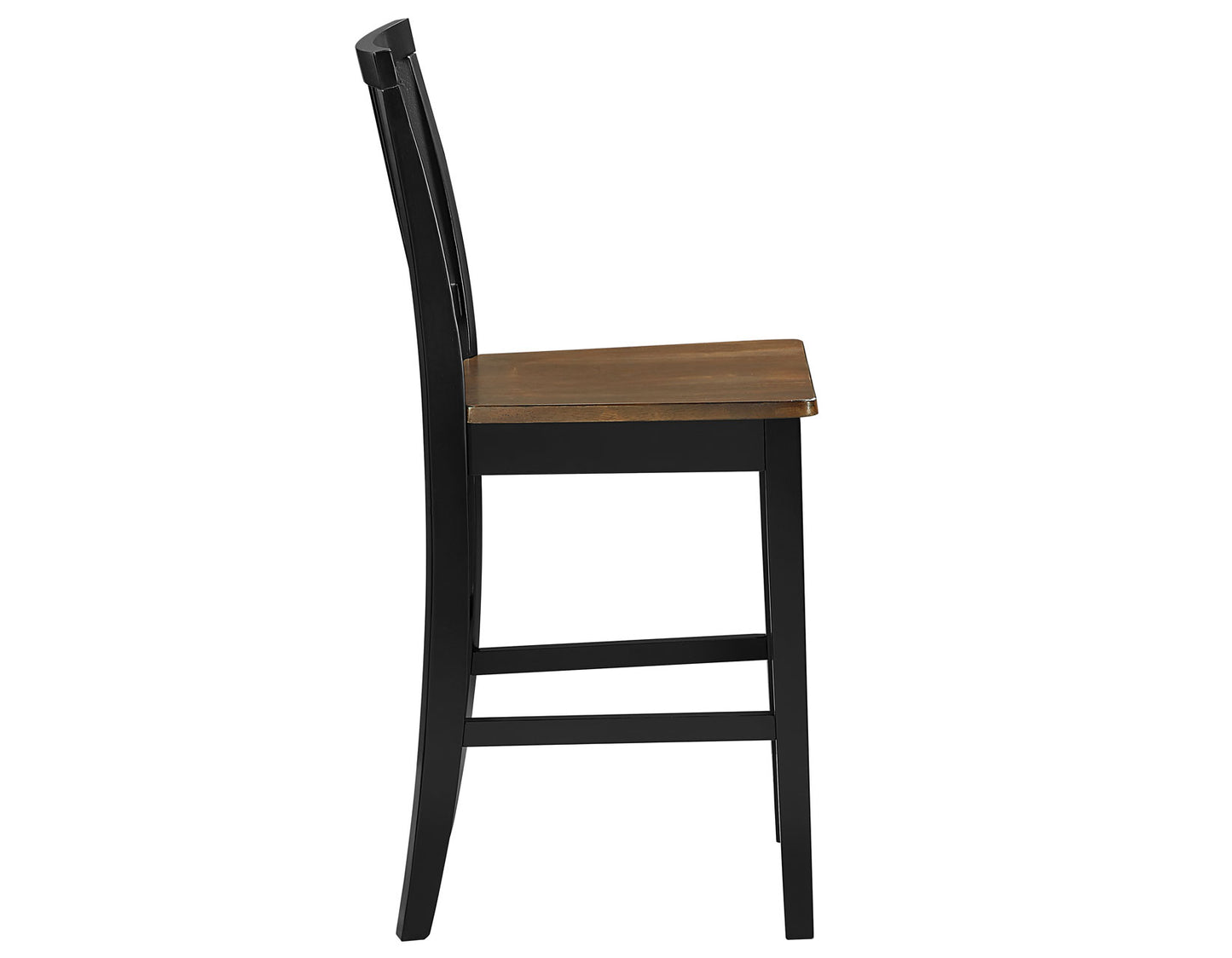 Joplin Solid Wood 24″ Farmhouse Counter Stool, Walnut and Ebony Finish