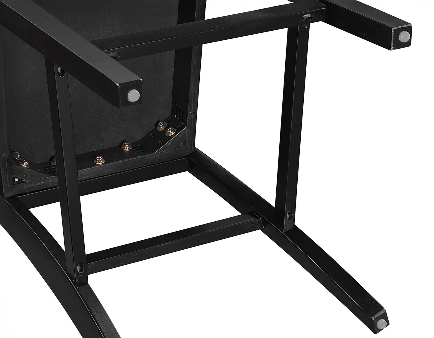 Joplin Solid Wood 24″ Farmhouse Counter Stool, Walnut and Ebony Finish