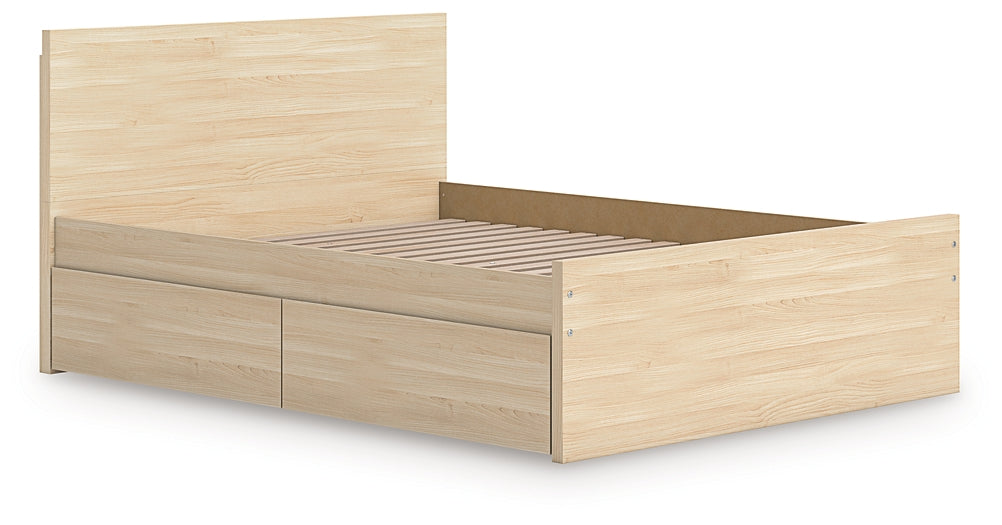 Onita Full Panel Platform Bed with 2 Side Storage