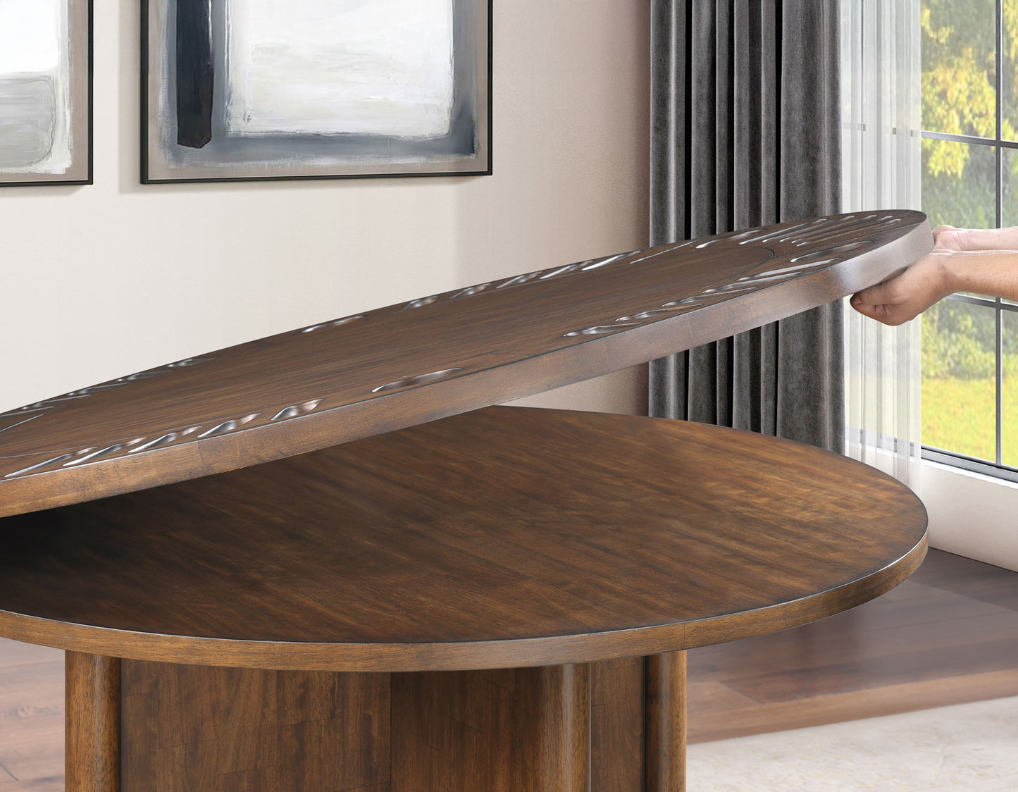 Cambridge 47.25″ Dining Table with Removable Folding Game Top