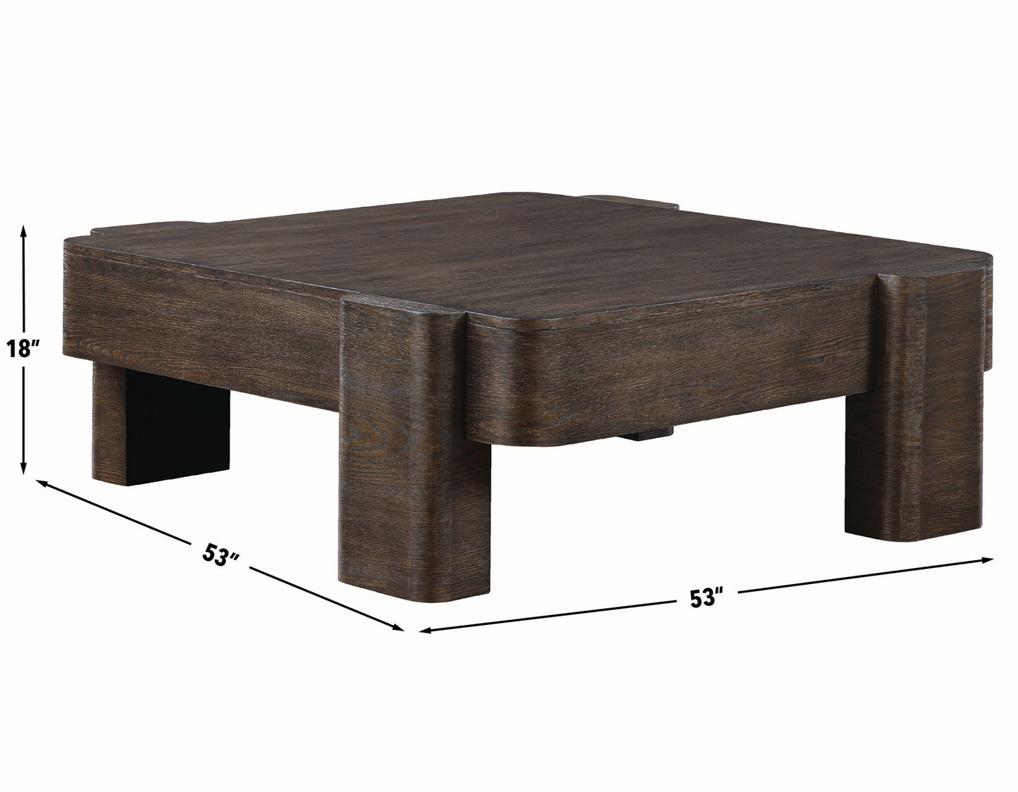 Salina 52.75″ Square Coffee Table with Casters