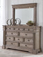 Blairhurst Queen Panel Bed with Mirrored Dresser, Chest and Nightstand