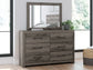 Graystorm Full Panel Bed with Mirrored Dresser and Nightstand