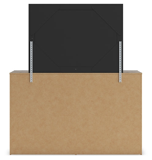 Graystorm Twin Panel Bed with Mirrored Dresser