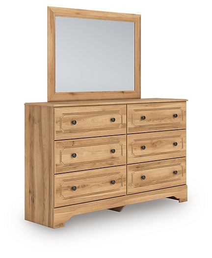 Aleaport King Panel Bed with Mirrored Dresser