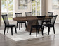 Vaughn 5-Piece 60-96″ w/2-18 Leaves Dining Set, Coffee & Black Finish