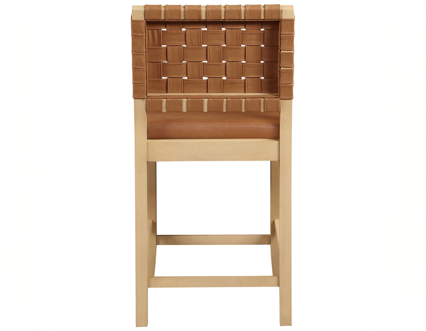 Reid Camel Vegan Leather 30″ Bar Stool, Sand Finish
