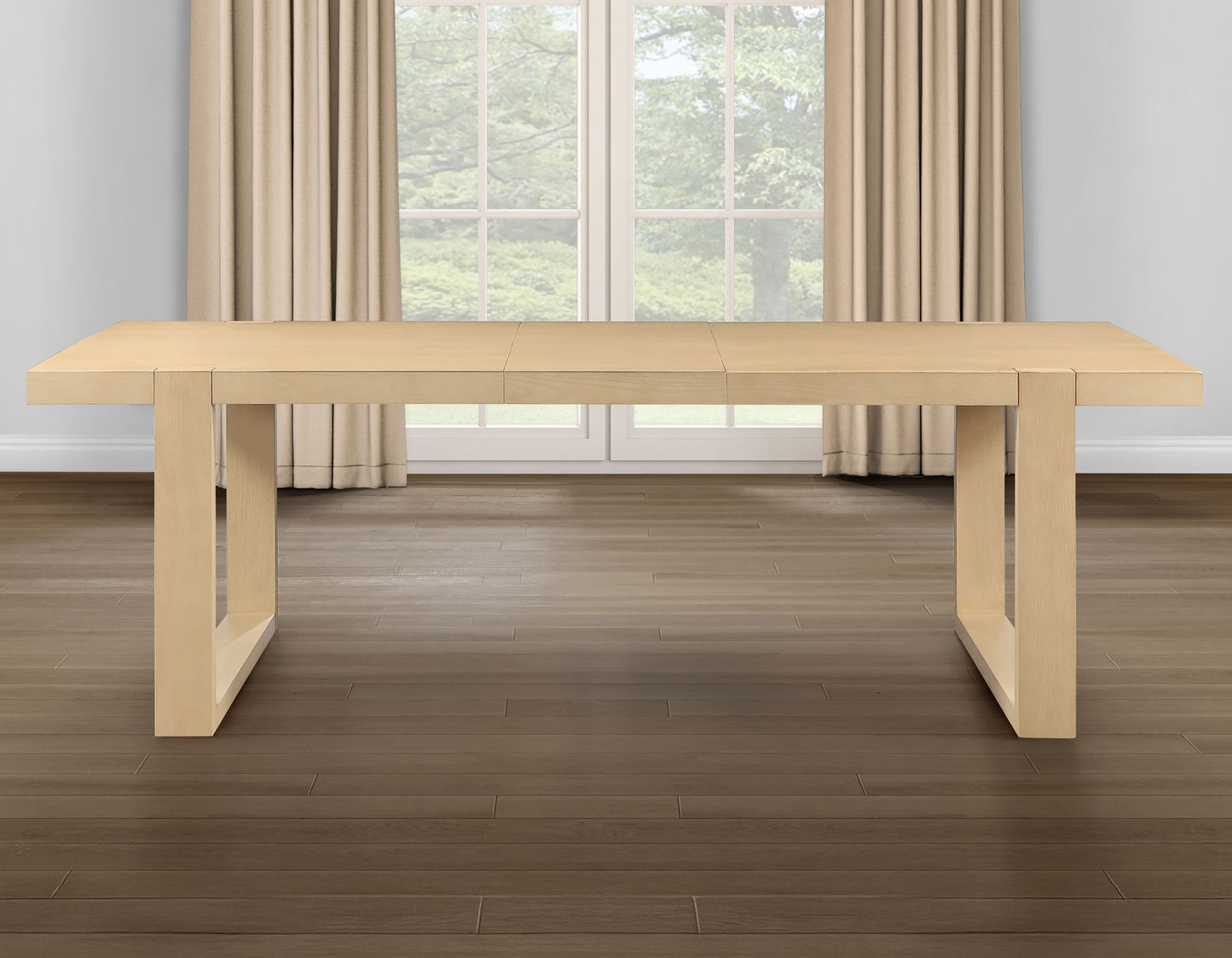 Reid 77-95″ Dining Table with 18″ Leaf, Sand Finish