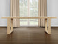 Reid 77-95″ Dining Table with 18″ Leaf, Sand Finish