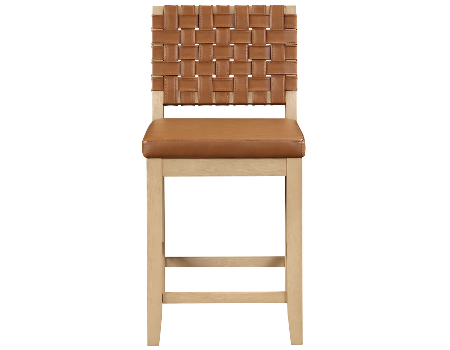 Reid Camel Vegan Leather 24″ Counter Stool, Sand Finish
