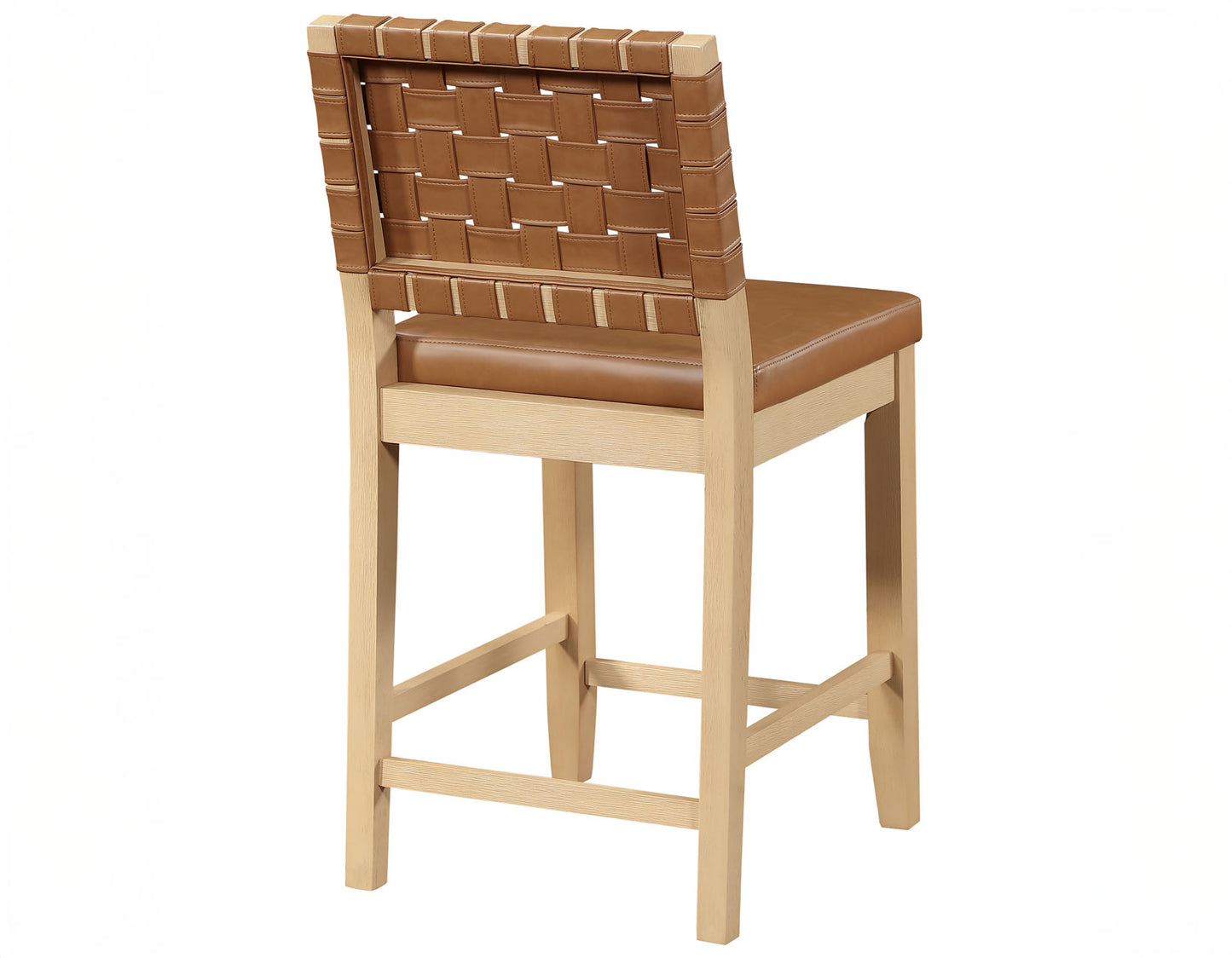 Reid Camel Vegan Leather 24″ Counter Stool, Sand Finish