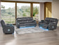 Luna Home Cinema Power Reclining Sofa, Charcoal Vegan Leather