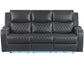 Luna Home Cinema Power Reclining Sofa, Charcoal Vegan Leather
