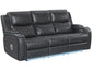 Luna Home Cinema Power Reclining Sofa, Charcoal Vegan Leather