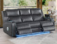 Luna Home Cinema Power Reclining Sofa, Charcoal Vegan Leather