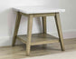 Vida, End Table, White Marble Top, Blonde
