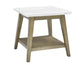 Vida, End Table, White Marble Top, Blonde