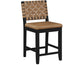 Reid Saddle Brown Camel Vegan Leather 24″ Counter Chair, Black Finish