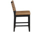 Reid Saddle Brown Camel Vegan Leather 24″ Counter Chair, Black Finish