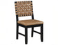 Reid Saddle Brown Vegan Leather Side Chair, Black Finish