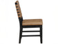 Reid Saddle Brown Vegan Leather Side Chair, Black Finish