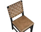 Reid Saddle Brown Vegan Leather Side Chair, Black Finish