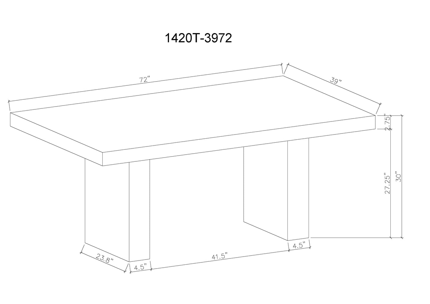 VEGA FAUX MARBLE DINING TABLE LEG