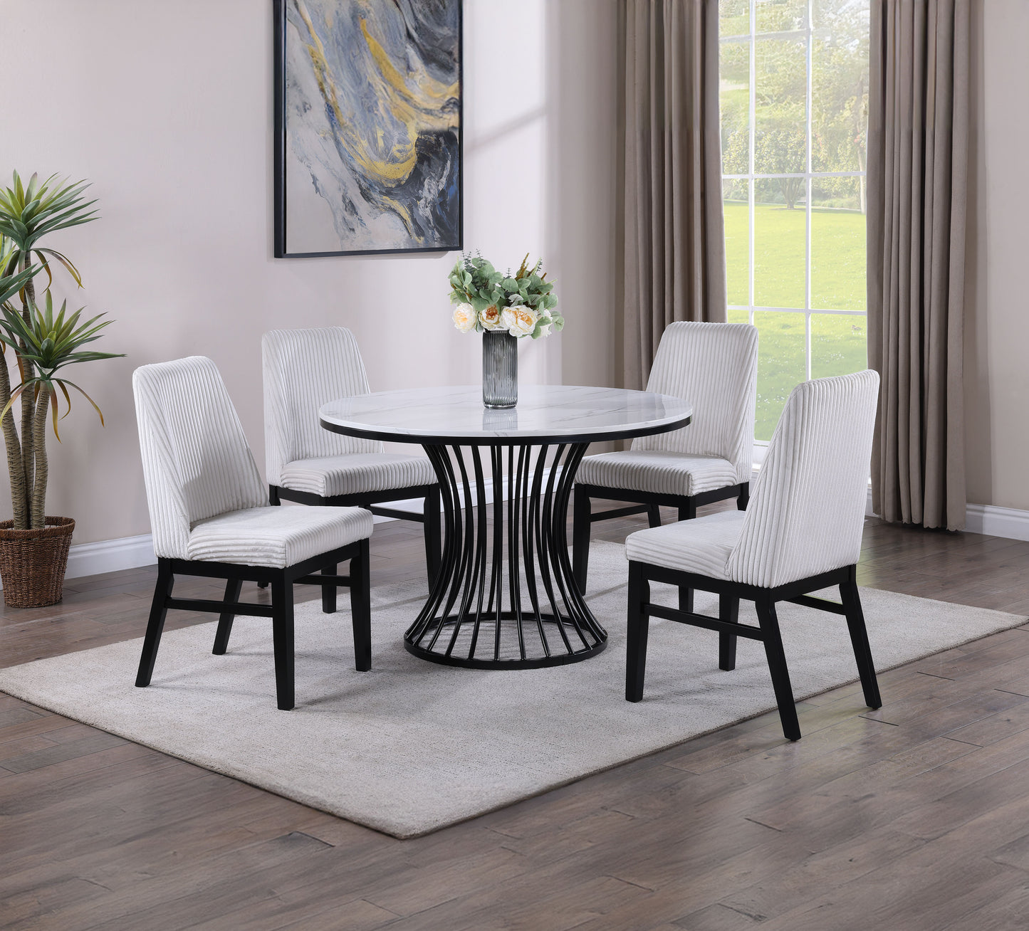 HADLEY FAUX MARBLE ROUND TABLE TOP
