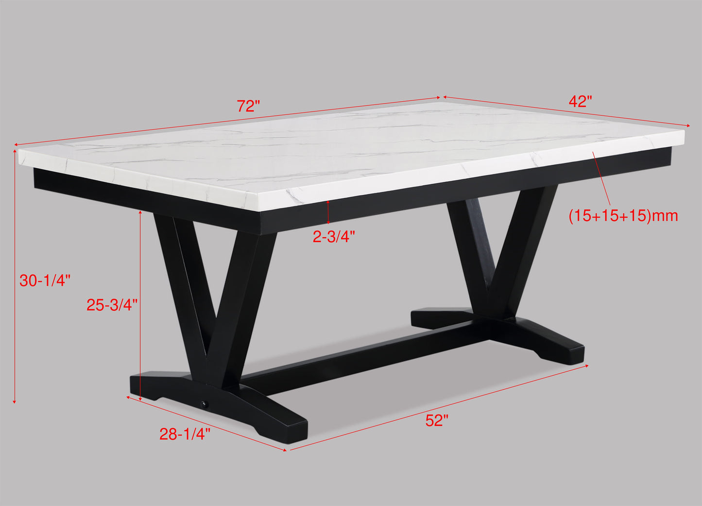 TANNER FAUX CARRERA DINING TABLE