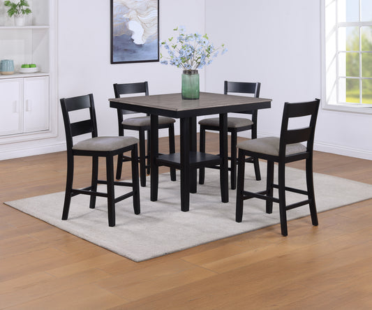 LESTER 5-PK COUNTER HEIGHT DINING SET L.GREY