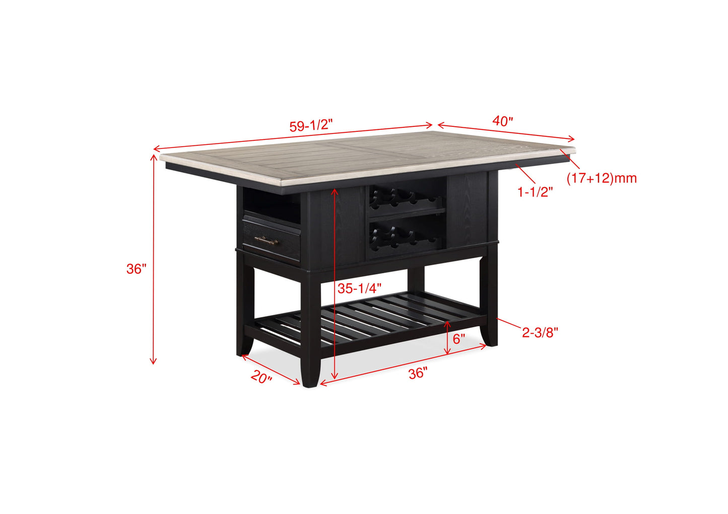 FREY COUNTER HEIGHT TABLE TOP