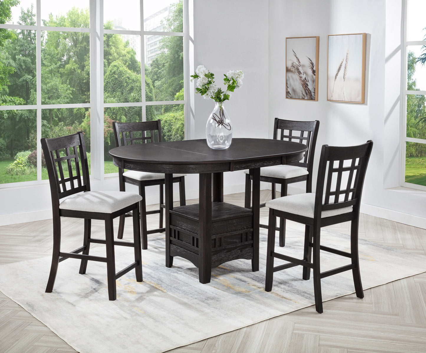 HARTWELL COUNTER HEIGHT TABLE CHARCOAL BLACK