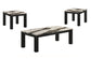 IVY 3-PK COCKTAIL SET FAUX MARBLE BROWN