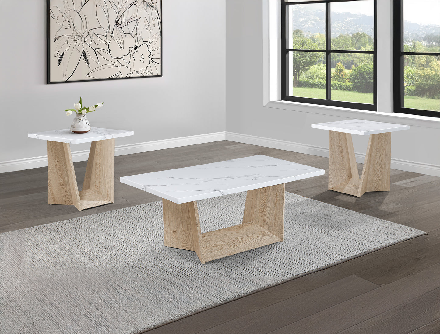 ADEA 3-PK CKTL SET TOP-FAUX MARBLE