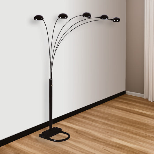 PEACOCK SHADE FLOOR LAMP BLACK