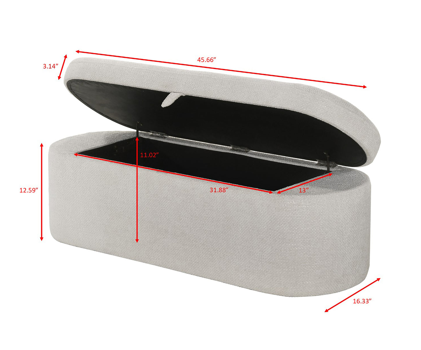 PHILIPA STORAGE BENCH-GOLD TWEED